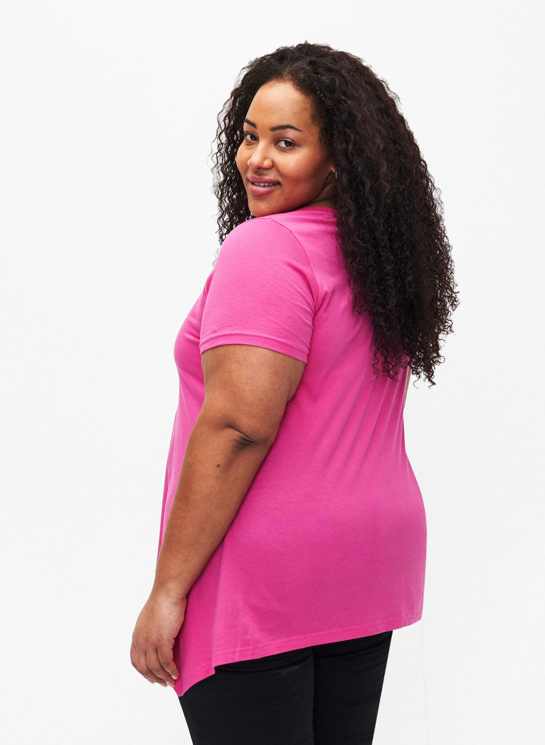 Zizzi Bawelniana koszulka z kr&oacute;tkim rekawem, Raspberry S. Best, Model image number 1