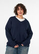 Sweter z dekoltem w serek, Niebieskie, Model image number 0