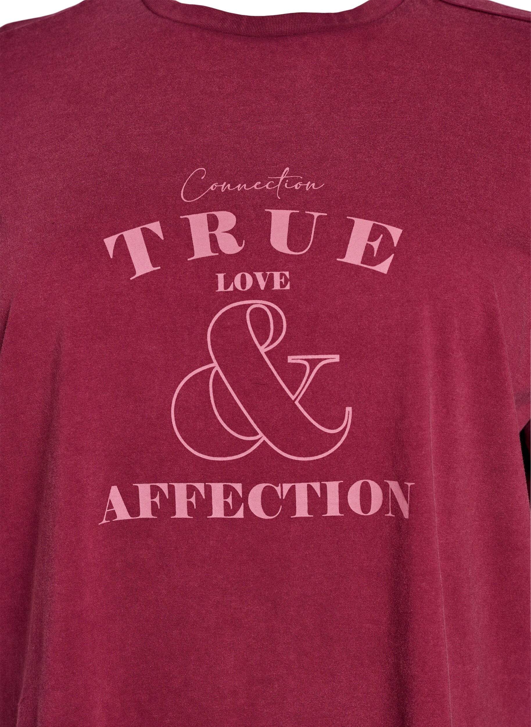 Zizzi Kr&oacute;tka koszulka o luznym kroju, Ciemnobordowy, Packshot image number 2