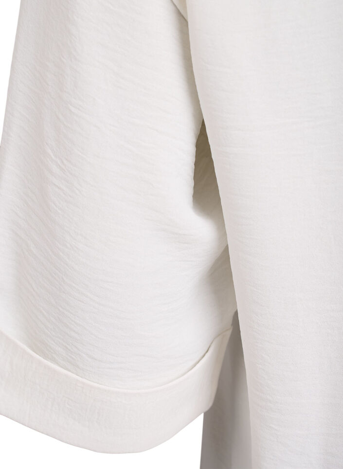 Koszula z kieszeniami na piersi i rekawami 3/4, Biały, Packshot image number 3