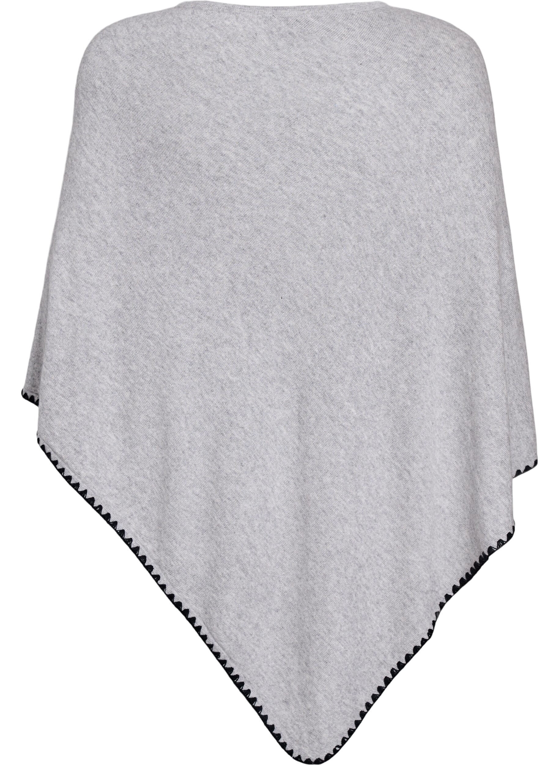 Zizzi Ponczo z cienkiej dzianiny, Szary, Packshot image number 1