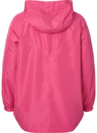 Krótka kurtka z kapturem i regulowanym dolem, Hot Pink, Packshot image number 1