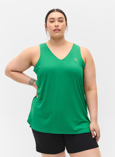 Sportowy top z dekoltem w szpic, Jolly Green, Model image number 0
