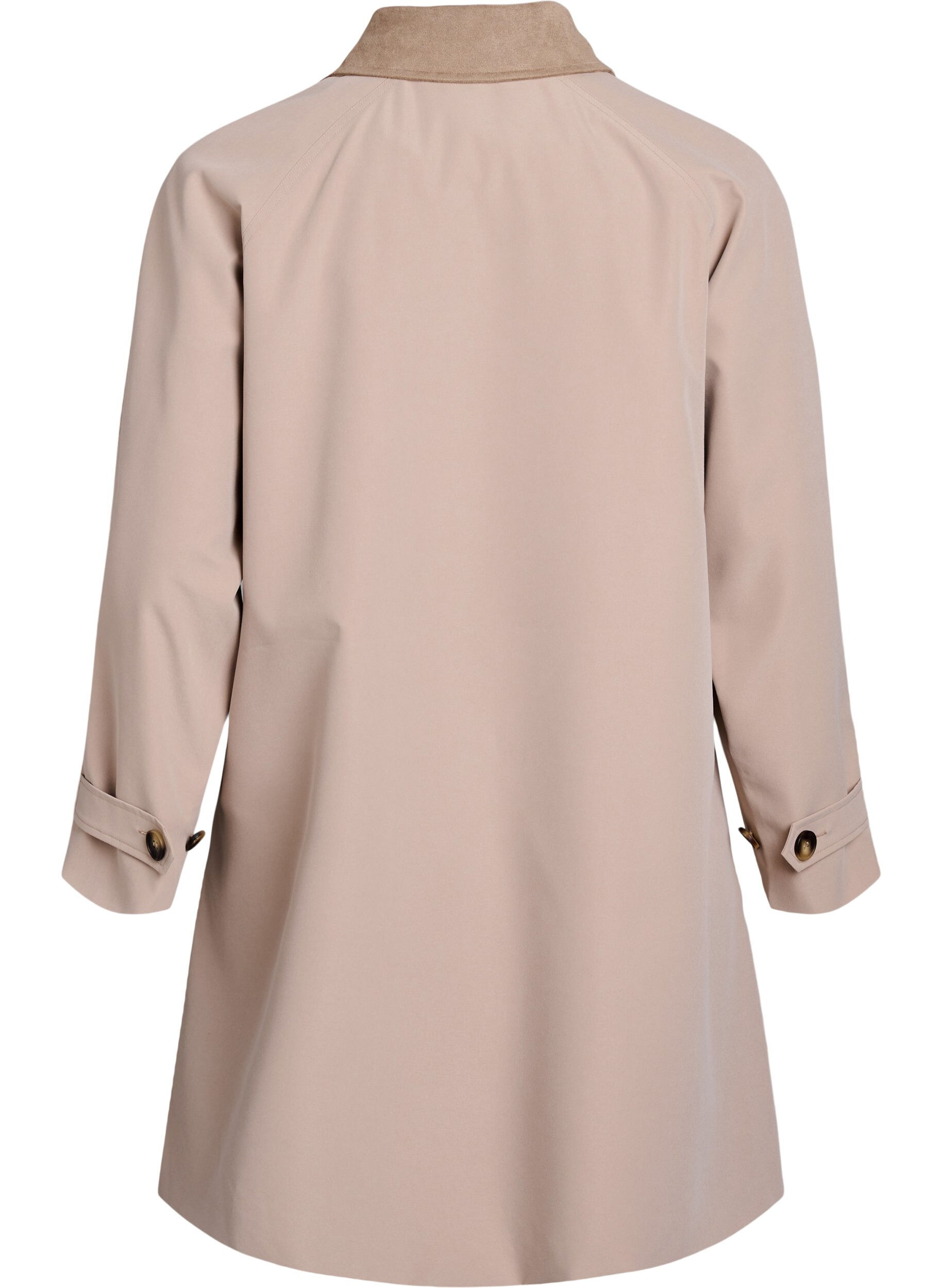 Zizzi Kurtka wiosenna z kolnierzem ze zamszu i ukrytym zapieciem na guziki, Beżowy, Packshot image number 1