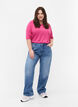 Bluzka z dzianiny wiskozowej z rekawem 3/4, Raspberry Rose, Model image number 2