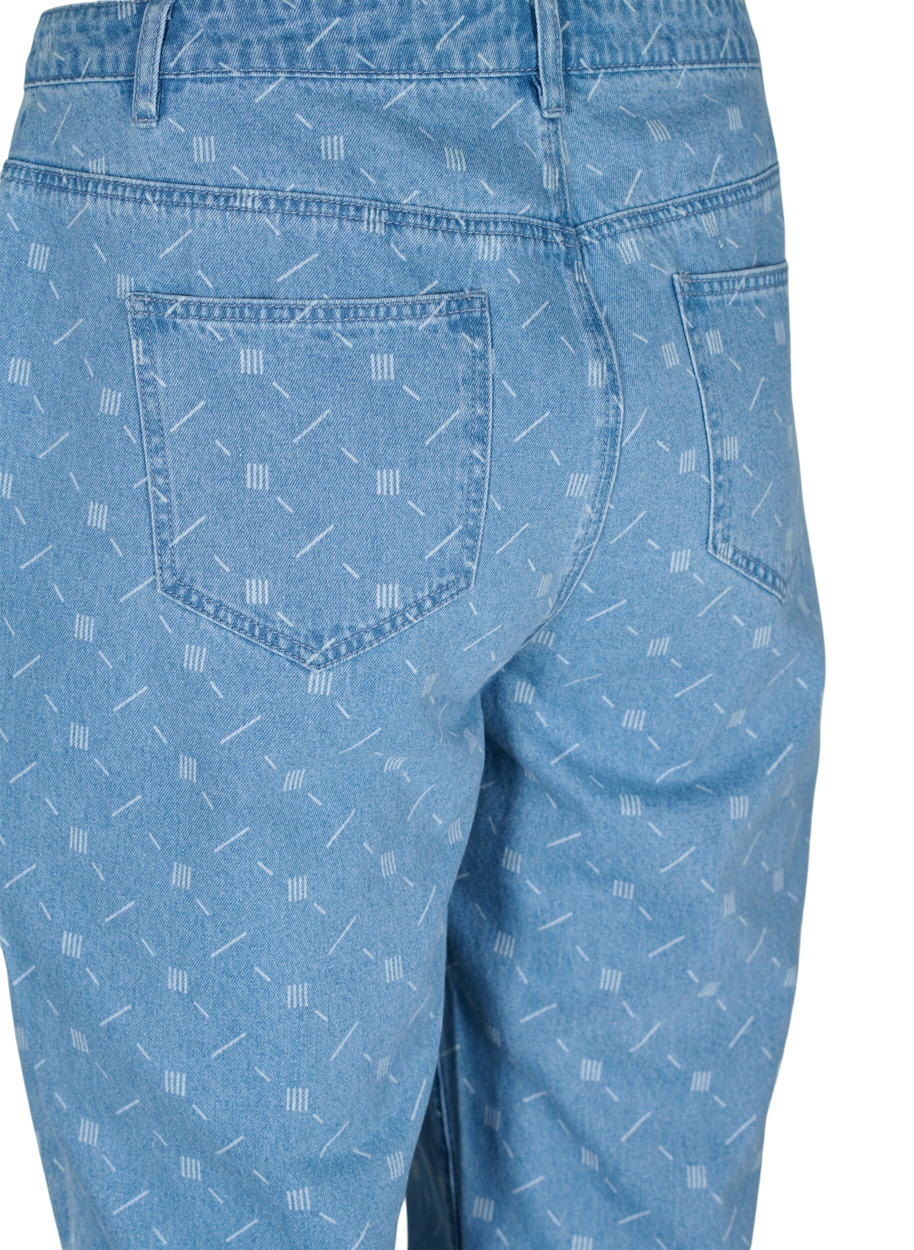 Zizzi  Jeansy Mille typu mom fit z nadrukiem, Light blue denim, Packshot image number 3