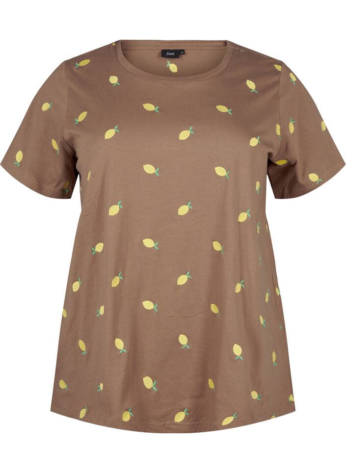 T-shirt z bawelny organicznej w cytryny, Coca M. Lemon Emb., Packshot image number 0