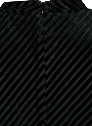 Welurowa sukienka o strukturalnym wzorze, Black, Packshot image number 3