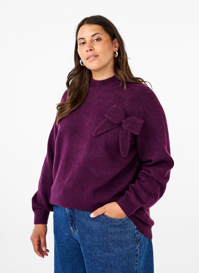 Dzianinowa bluzka z kokarda, Potent P. Black Mel., Model image number 0