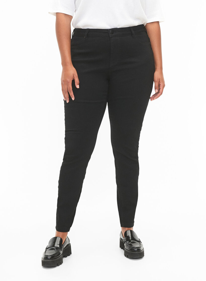 Jegginsy z mieszanki bawelny, Black, Model image number 2
