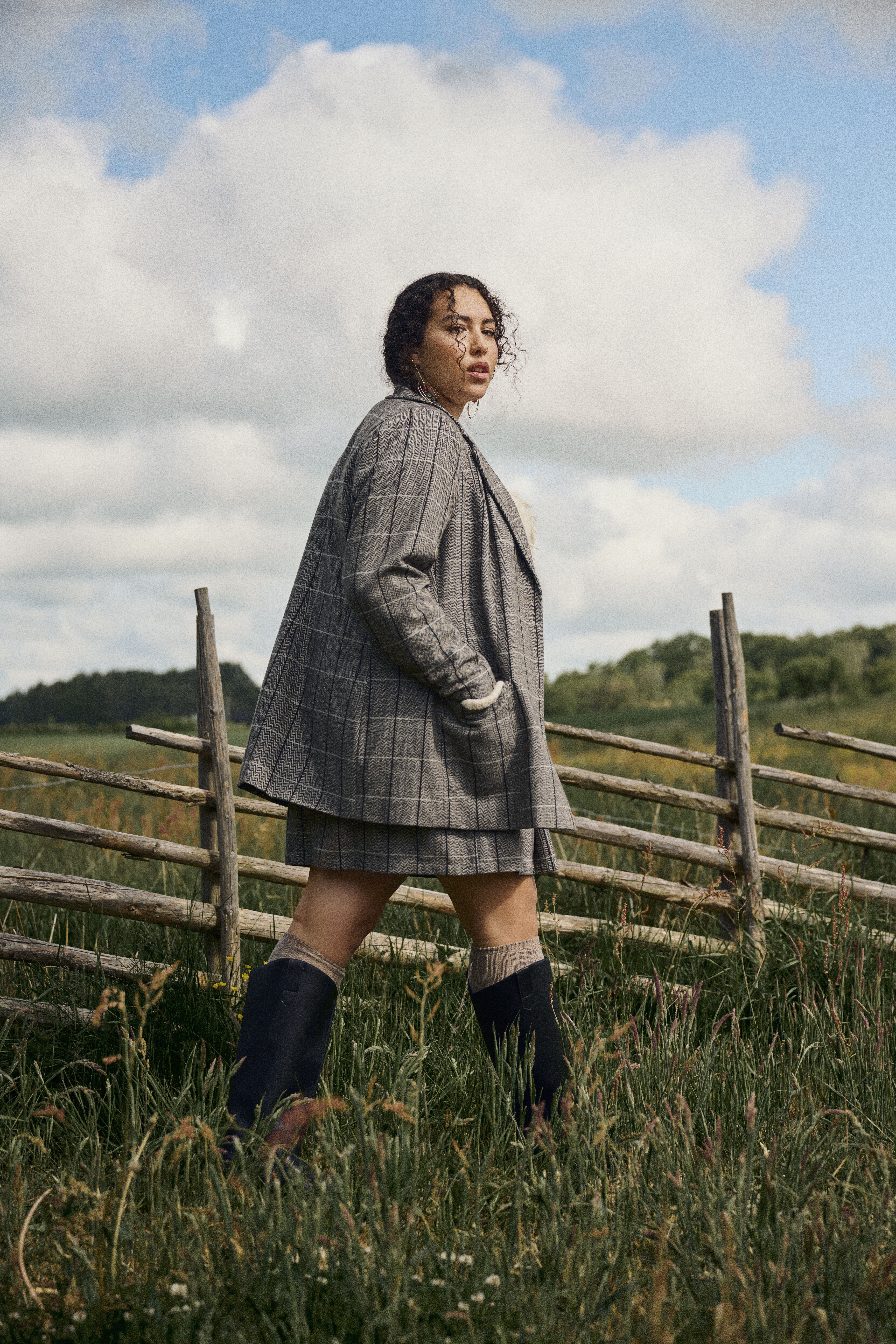 Zizzi Zestaw w szarą kratkę, , Model