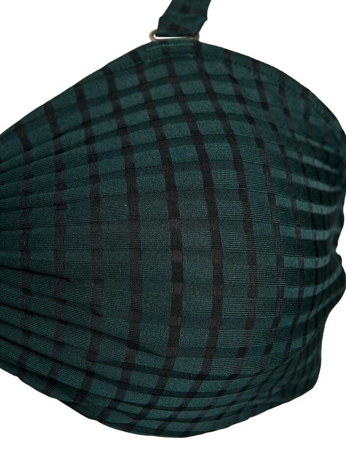 Stanik bikini w kratke z odpinanymi ramiaczkami, Zielony, Packshot image number 2