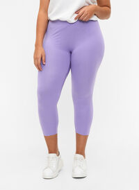 3/4-length wiskozowe legginsy w stylu basic, Violet Tulip, Model