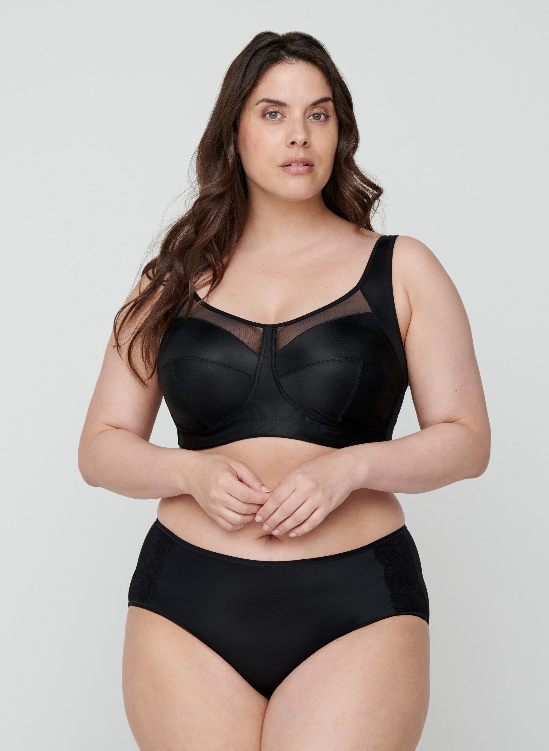 Zizzi Spodnie 3/4 (dwupak), Black/Black, Model image number 0