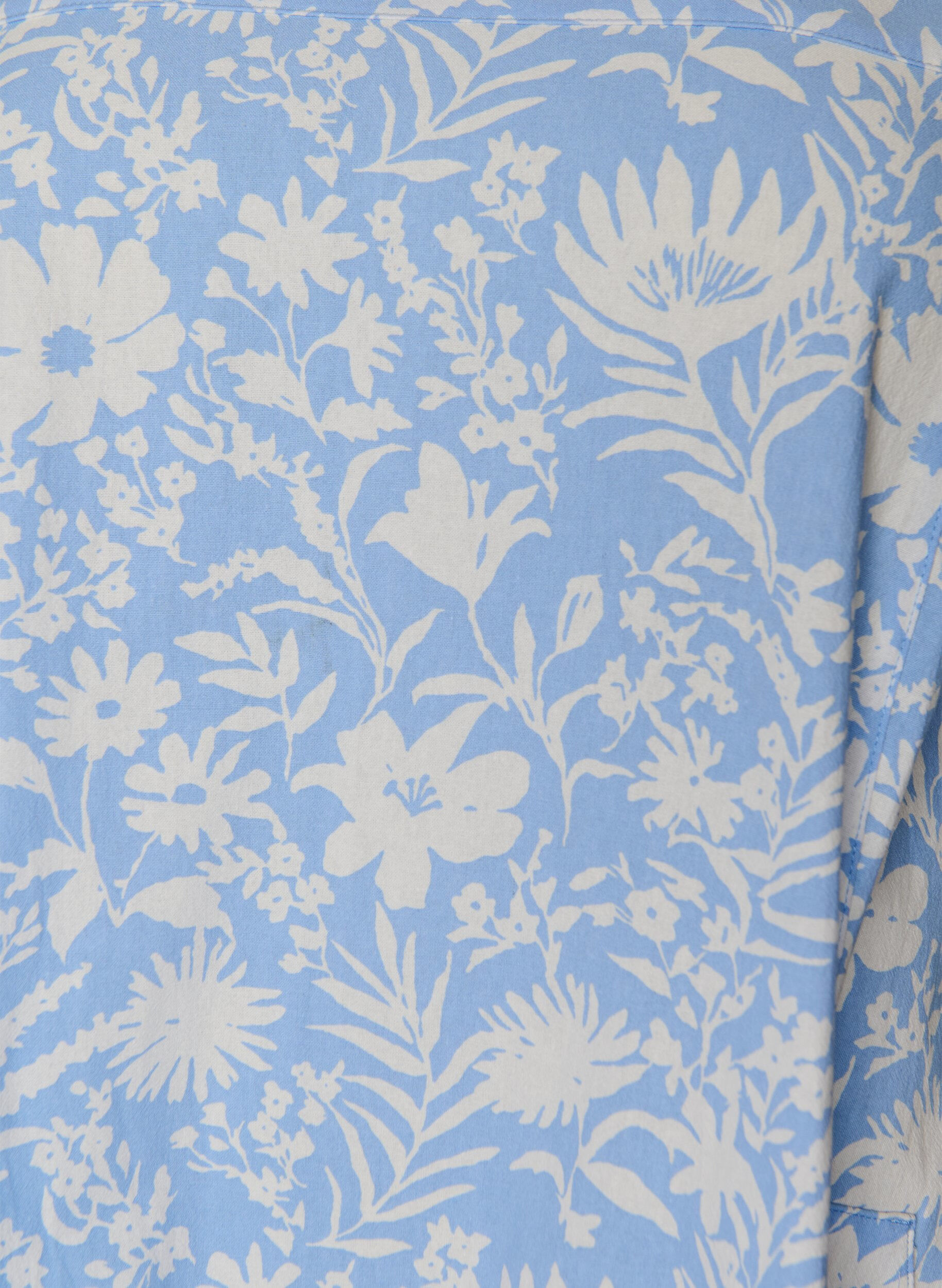 Zizzi Bawelniana sukienka z kr&oacute;tkim rekawem i nadrukiem, Biały, Packshot image number 2