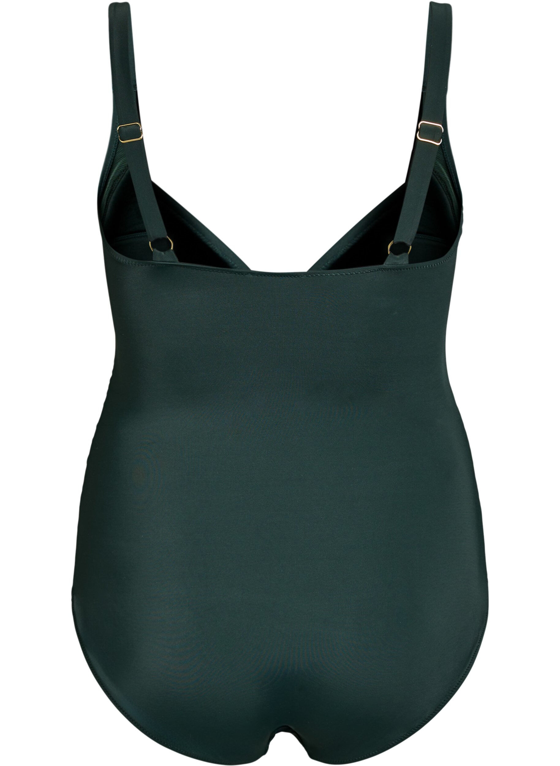 Zizzi Plaszcz kapielowy z detalem w postaci pierscionka i drapowaniem, Zielony, Packshot image number 1