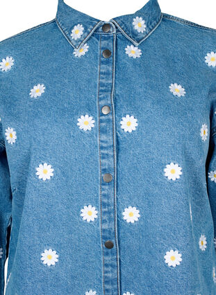 Luzna jeansowa koszula z haftowanymi stokrotkami, L.B. Flower, Packshot image number 2