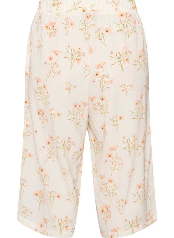 Spodnie culotte z nadrukiem, Biały, Packshot image number 1
