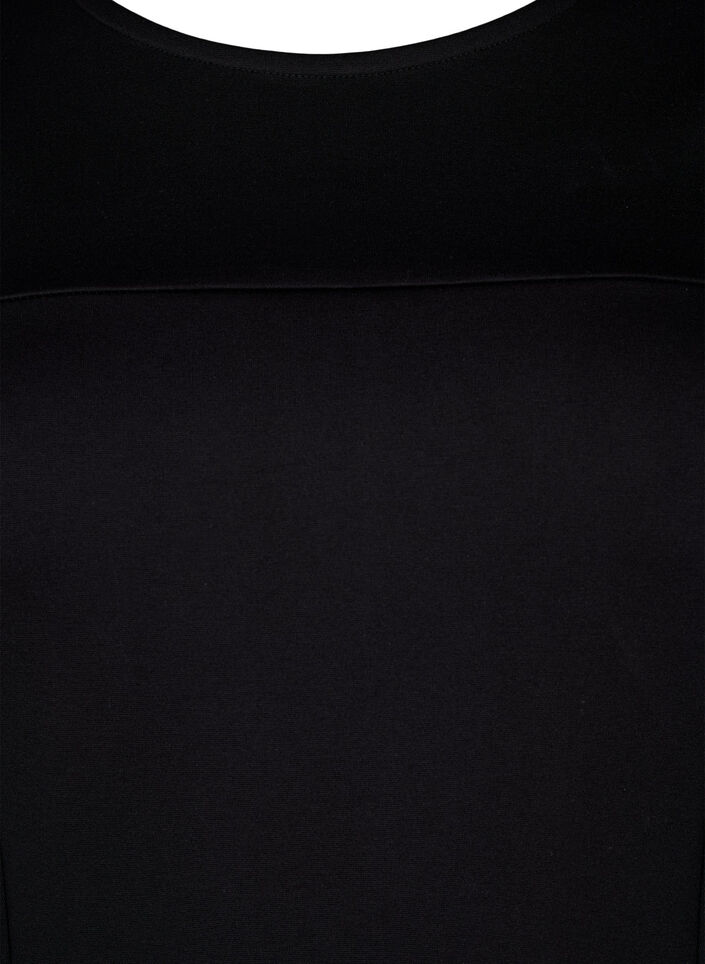 Sukienka w ksztalcie litery A z rekawem 3/4, Czarne, Packshot image number 2