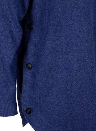 Zapinany na guziki sweter z melanzowej dzianiny, Navy Blazer Mel., Packshot image number 3