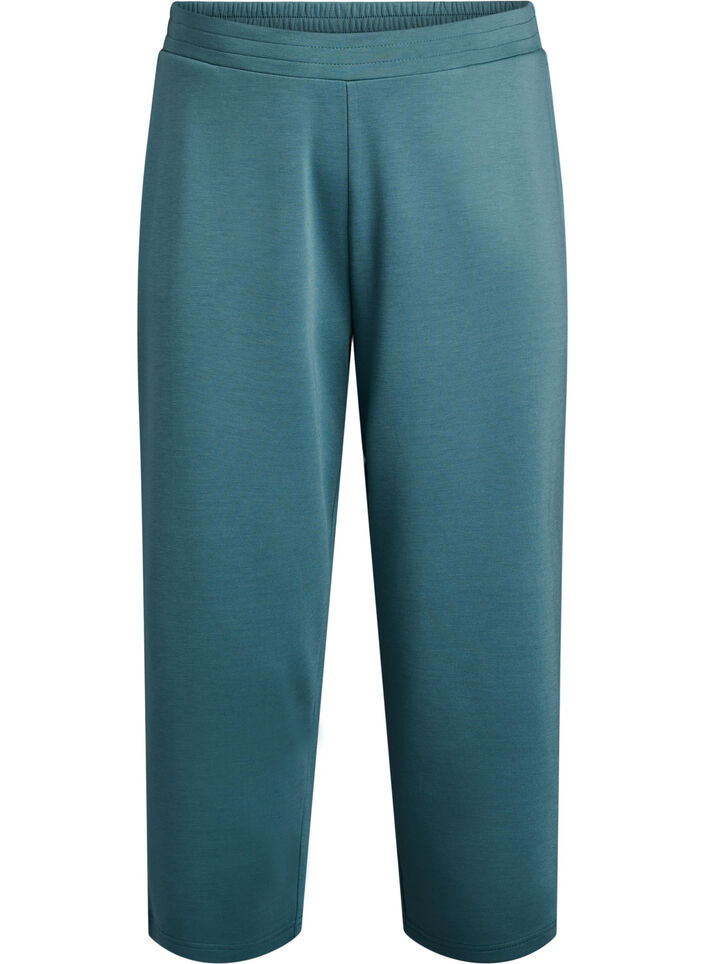 Spodnie 7/8 z modalu z kieszeniami, Zielony, Packshot image number 0