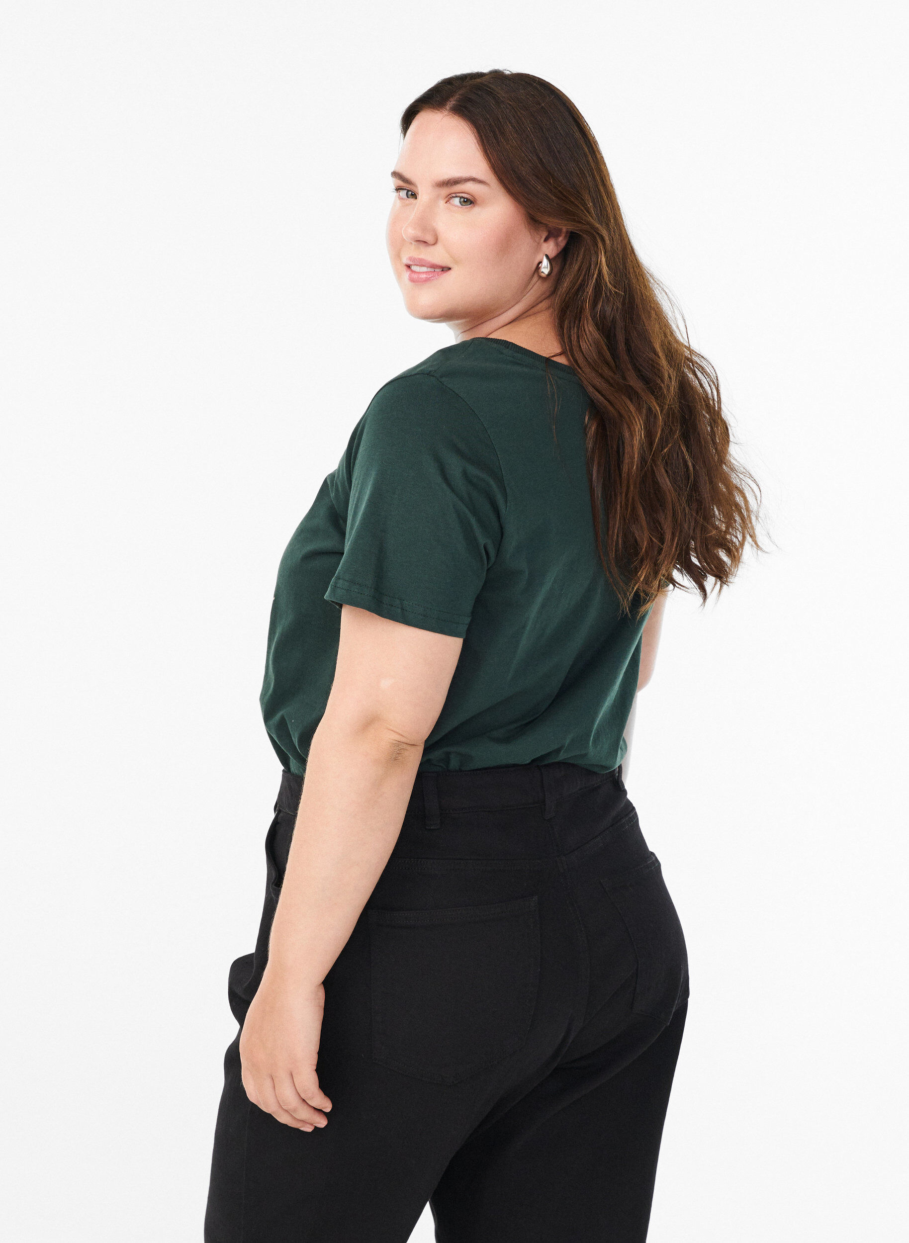 Zizzi Koszulka swiateczna z bawelny organicznej, Zielony, Model image number 2