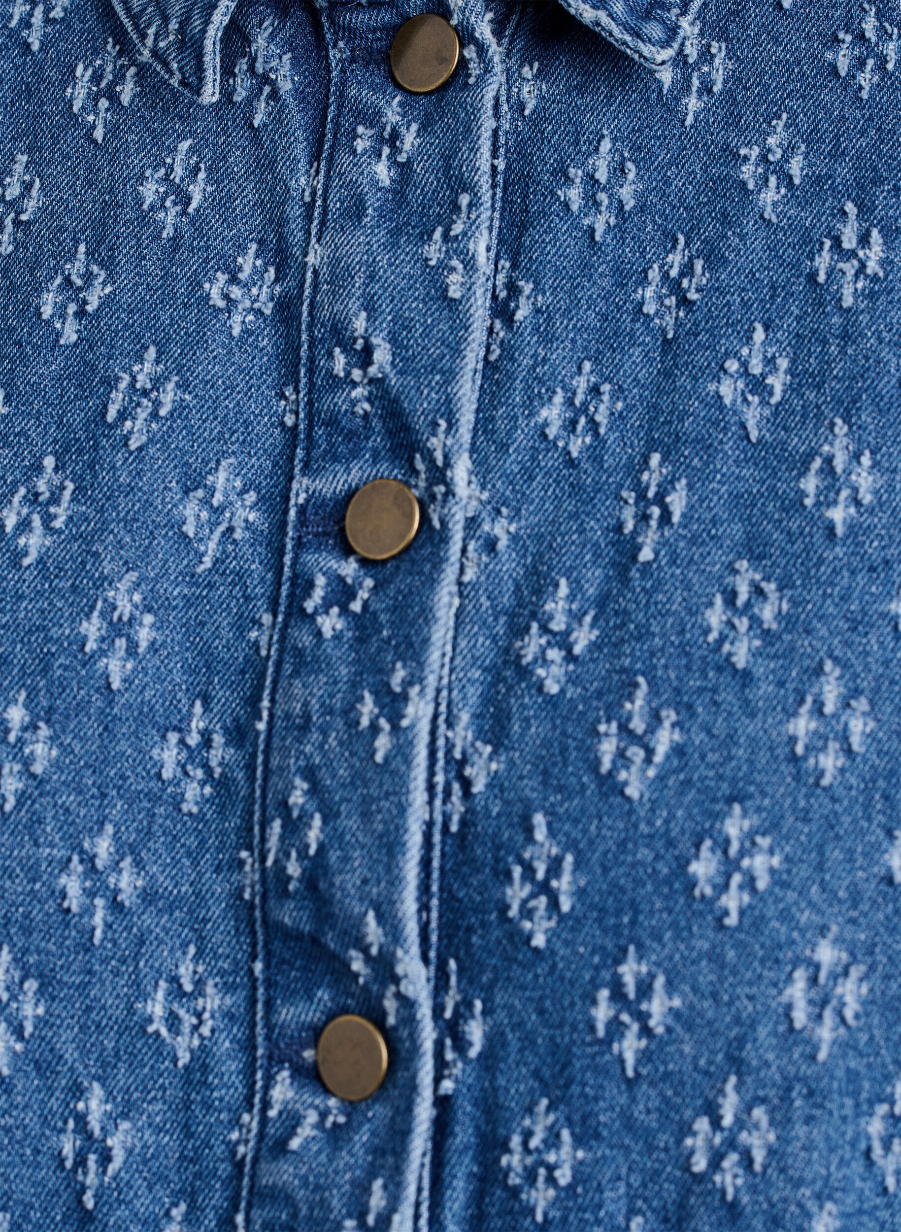 ZizziKurtka jeansowa z efektem przetarc, Niebieskie, Packshot image number 2