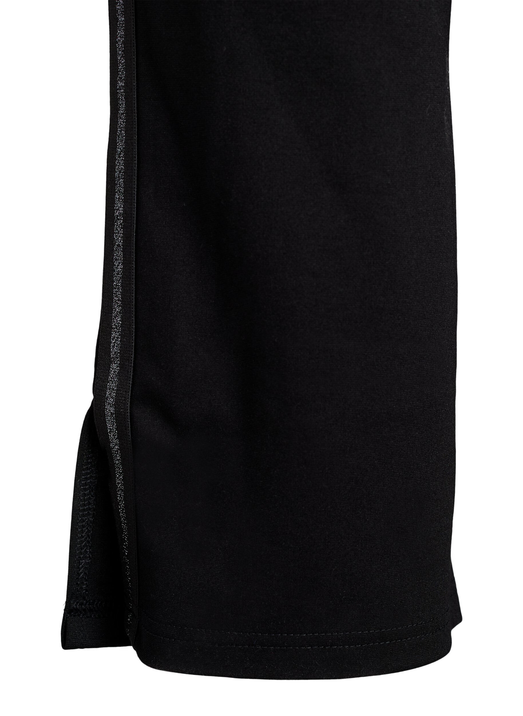 Zizzi Legginsy z brokatowym paskiem i rozcieciami, Czarne, Packshot image number 3