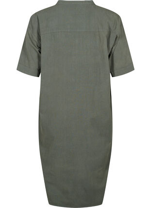 Flash - Bawelniana sukienka midi z krótkim rekawem, Balsam Green, Packshot image number 1