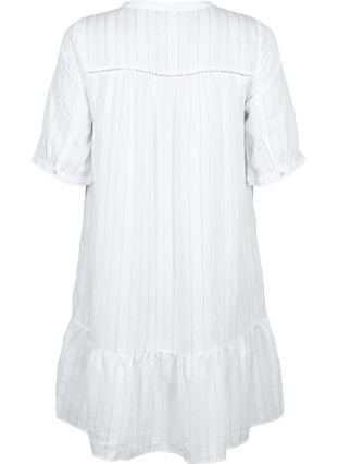 Sukienka z wiskozy w paski z koronkowymi wstazkami, Bright White, Packshot image number 1