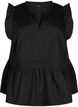 Top bez rekawów z zaszewkami i falbankami, Czarne, Packshot image number 0