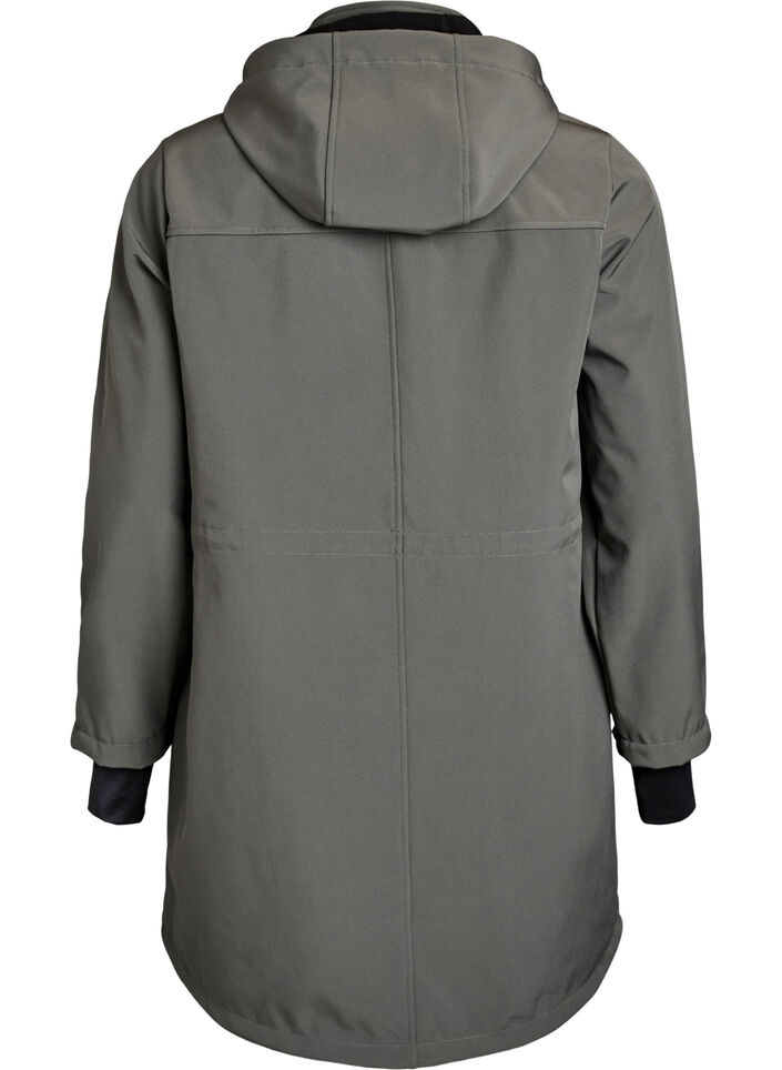 Kurtka softshell z odpinanym kapturem, Ciemnoszary, Packshot image number 1