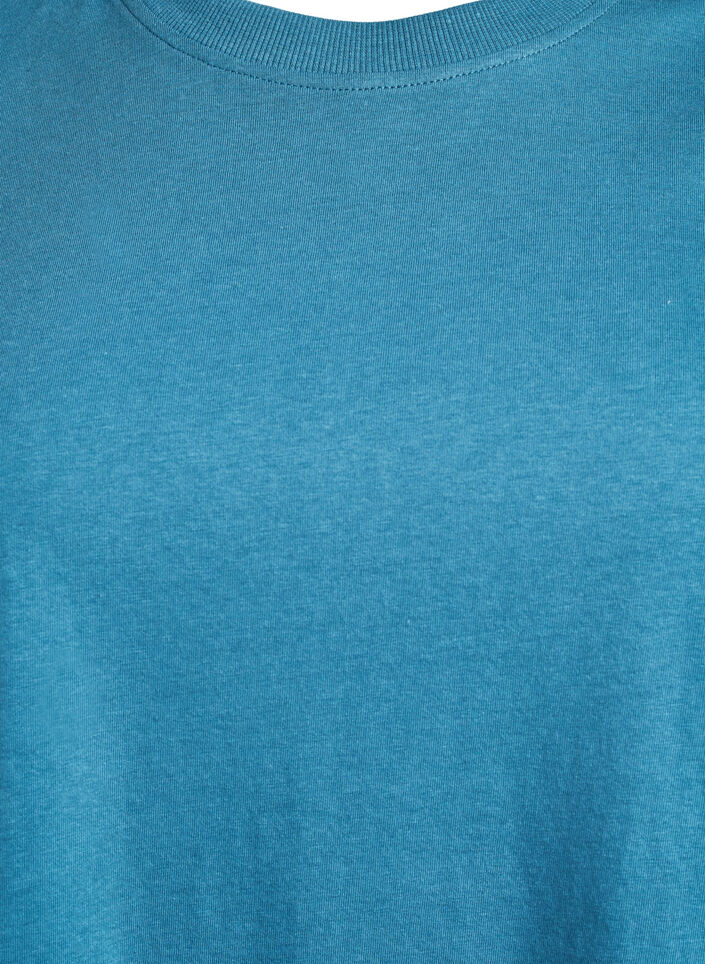 Podstawowa koszulka bawelniana z okraglym dekoltem, Szary, Packshot image number 2