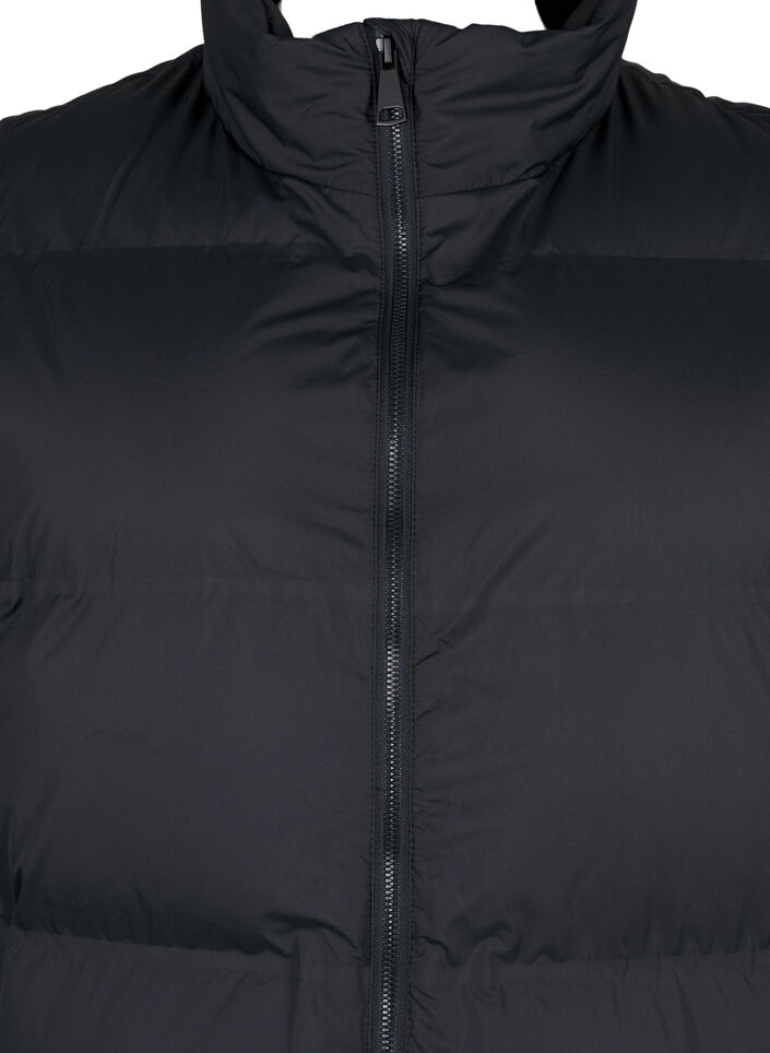 Dluga kamizelka z kieszeniami i dwukierunkowym zamkiem, Czarne, Packshot image number 2
