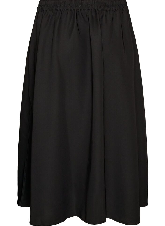 Trapezowa sp&oacute;dnica maxi z kieszeniami, Czarne, Packshot image number 1