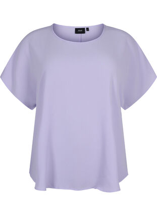 Bluzka z krótkim rekawem i okraglym dekoltem, Lavender, Packshot image number 0