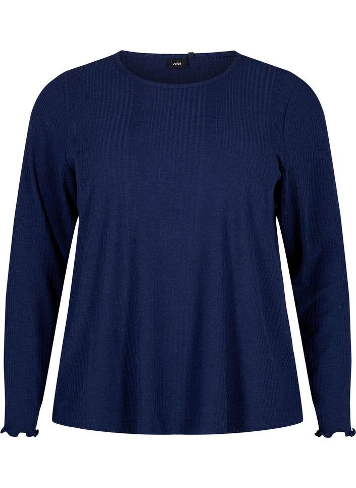 Bluzka w paski z dlugim rekawem, Night Sky Mel., Packshot image number 0