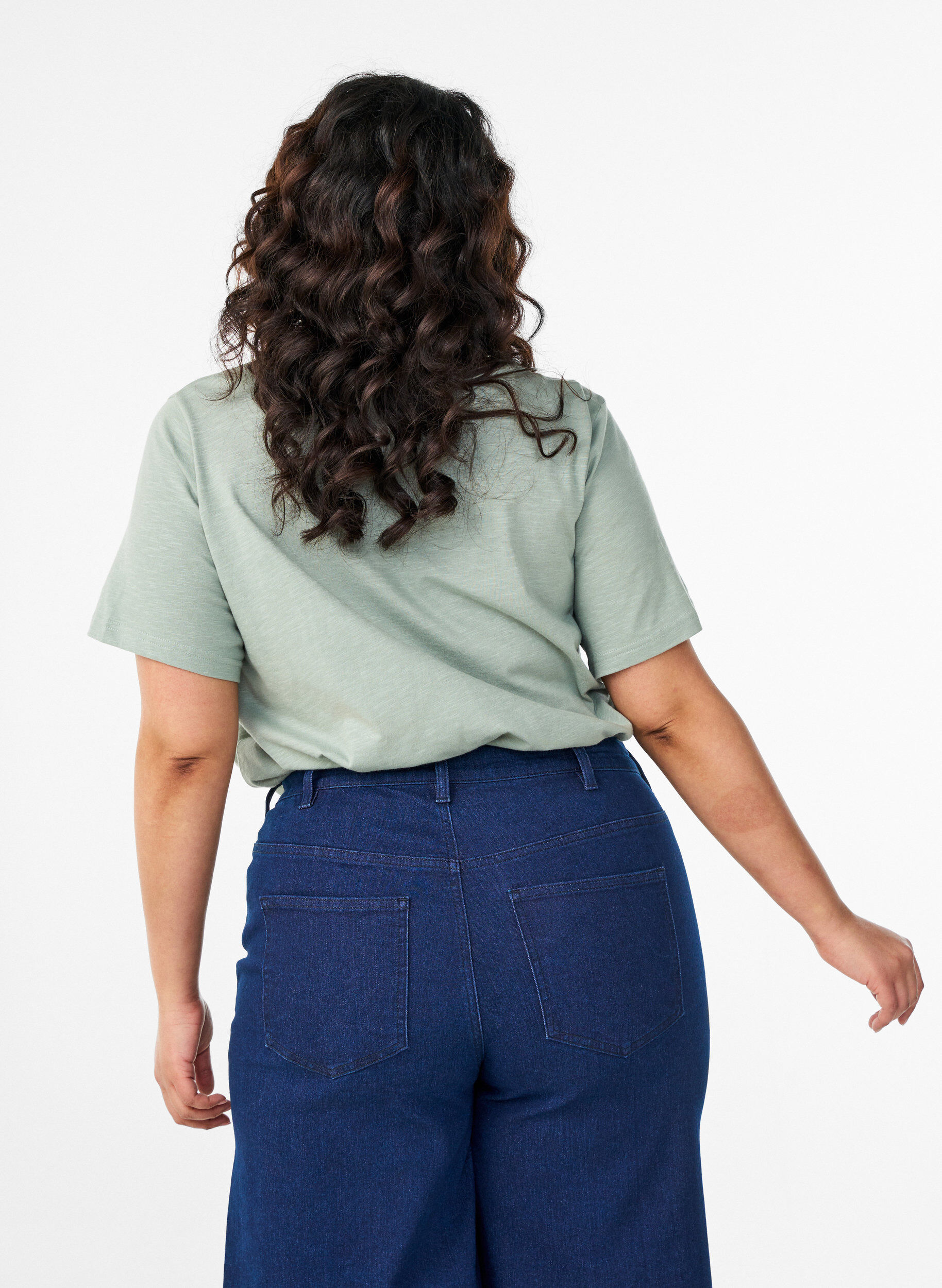 ZizziT-shirt z guzikami, Zielony, Model image number 2