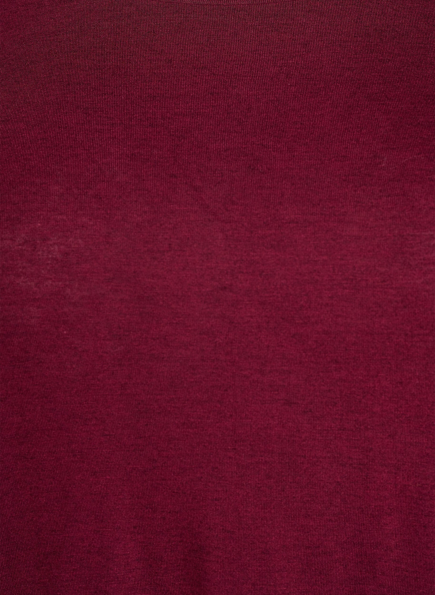 ZizziBluzka z dlugim rekawem z welny i wiskozy, Ciemnobordowy, Packshot image number 2