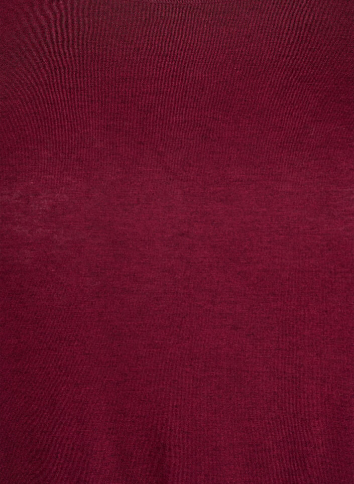 Bluzka z dlugim rekawem z welny i wiskozy, Ciemnobordowy, Packshot image number 2