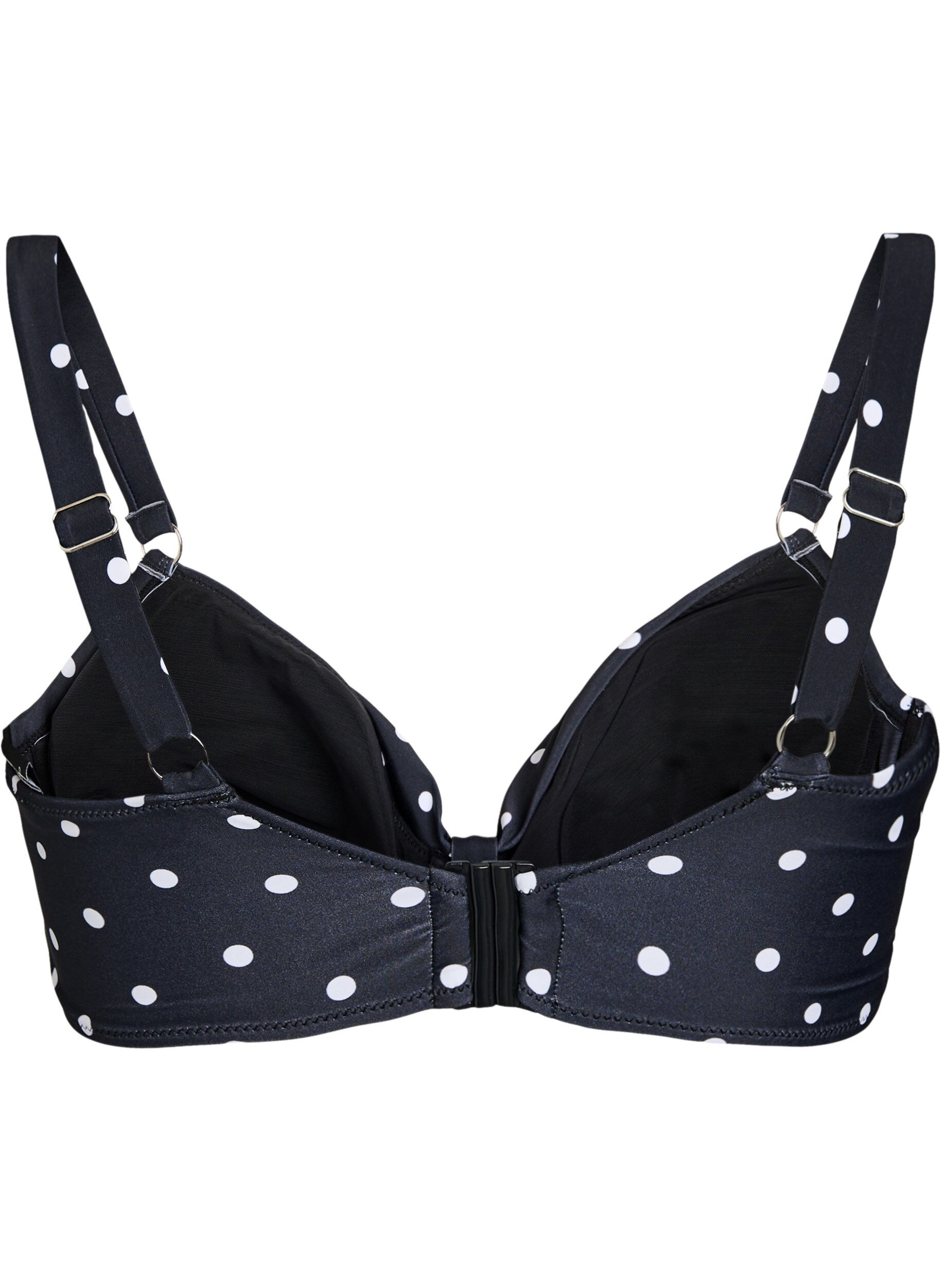 ZizziG&oacute;ra od bikini z fiszbinami i wzorem, Czarne, Packshot image number 1
