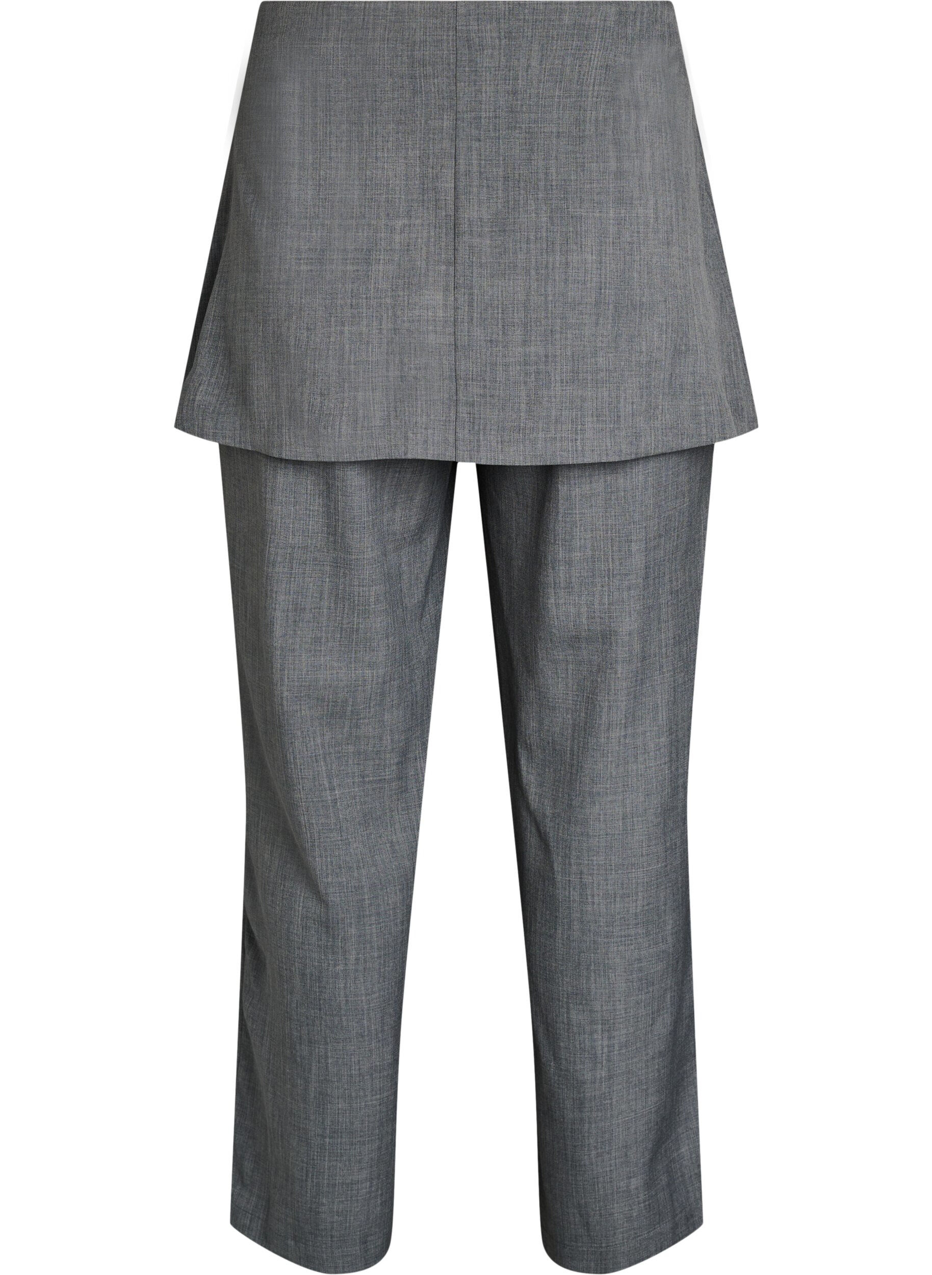 Zizzi Spodnie w kroju prosto ze sp&oacute;dnica, Ciemnoszary, Packshot image number 1