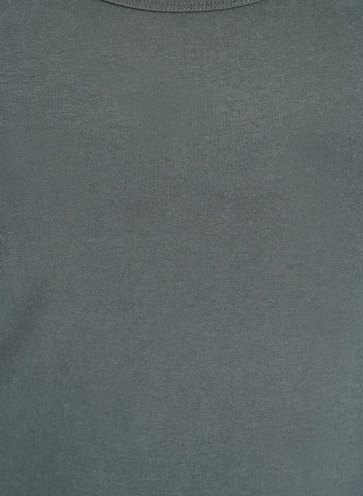 Podstawowy top bawelniany w jednolitym kolorze, Zielony, Packshot image number 2