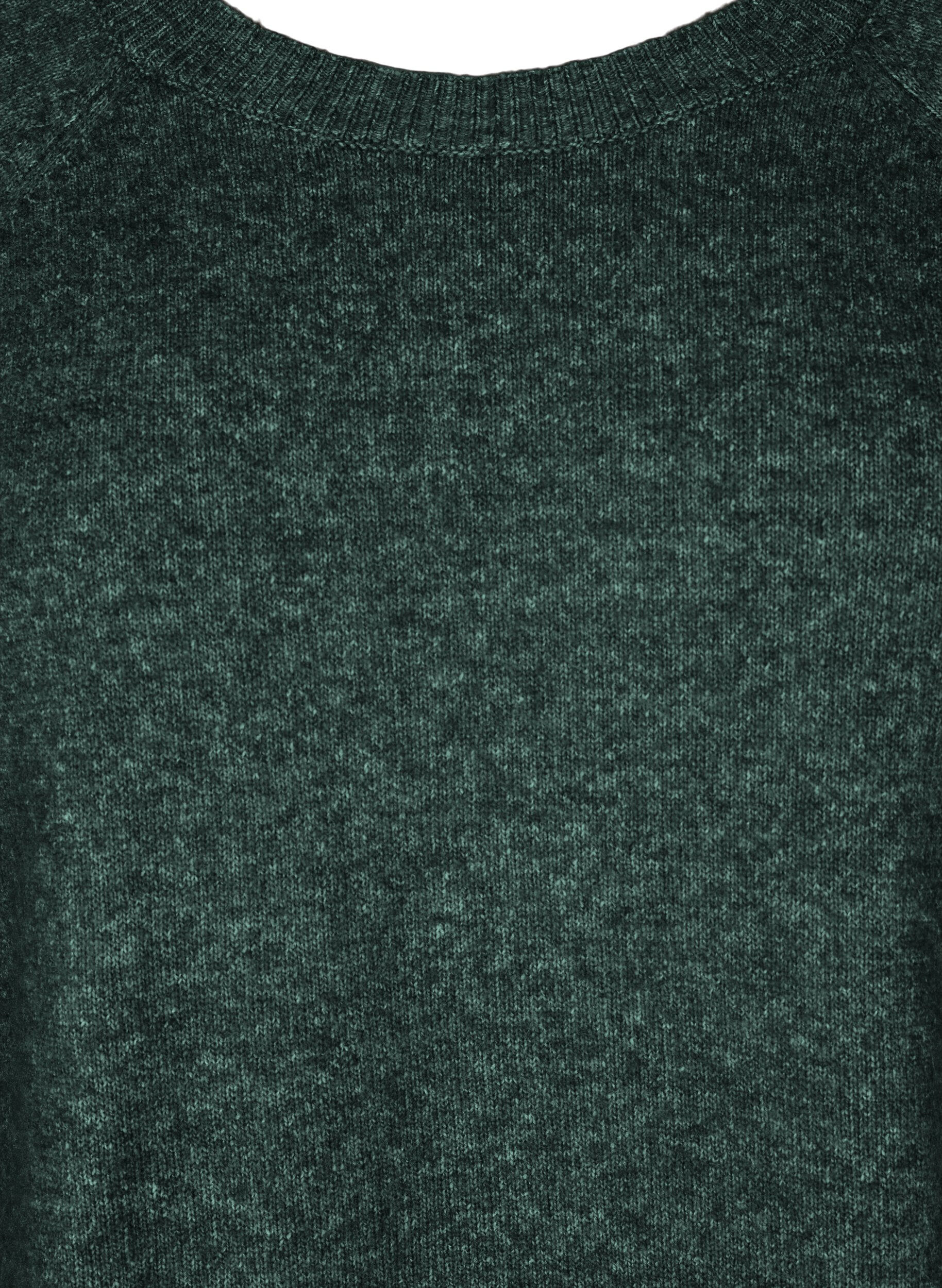 Zizzi Kr&oacute;tka dzianinowa sukienka z okraglym dekoltem, Zielony, Packshot image number 2