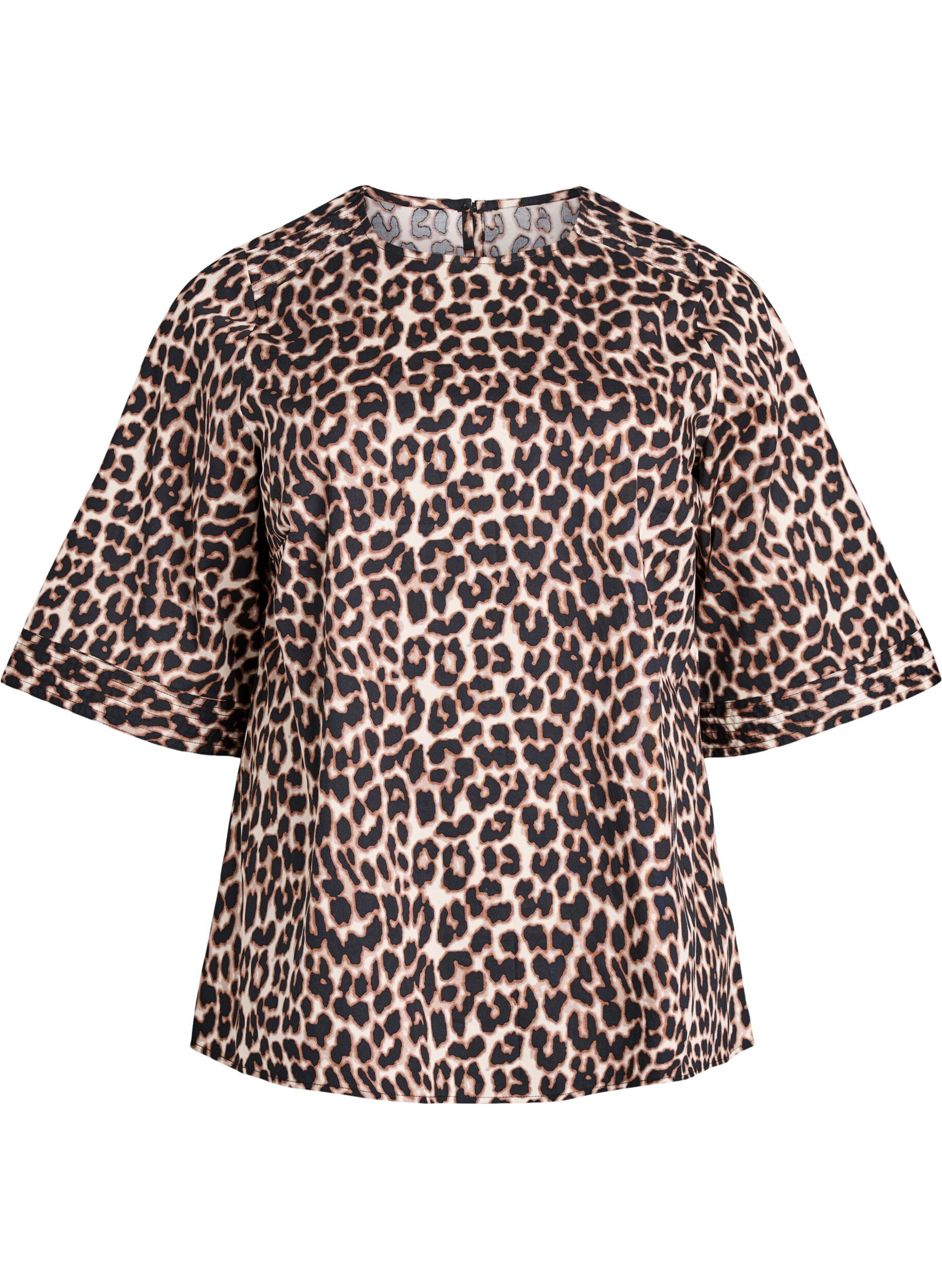 Bluzka ze szwami dekoracyjnymi i rekawami 3/4