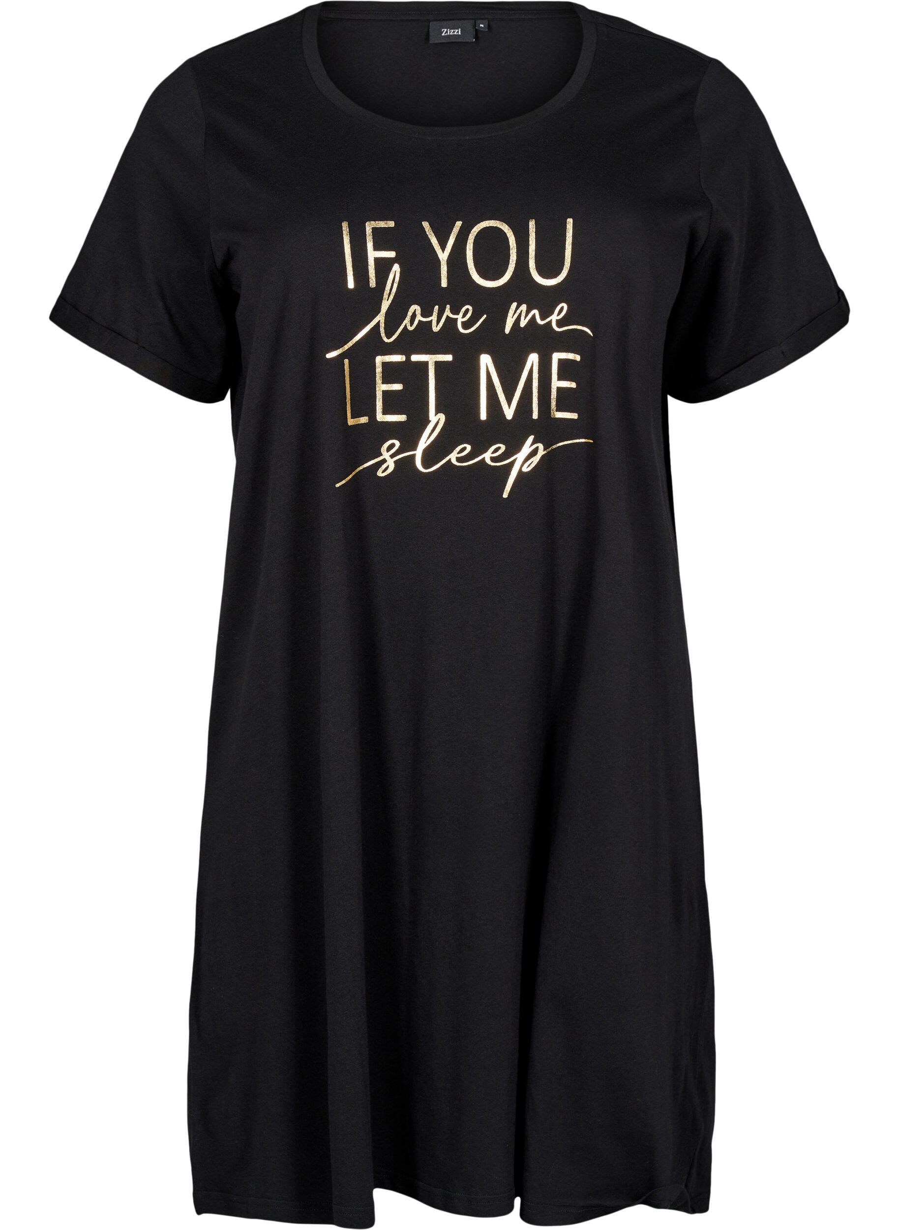 Zizzi Koszula nocna z kr&oacute;tkim rekawem, wykonana z bawelny organicznej, Czarne, Packshot image number 0