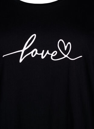 Bawelniana koszulka z okraglym dekoltem i nadrukiem, Black W. Love, Packshot image number 2