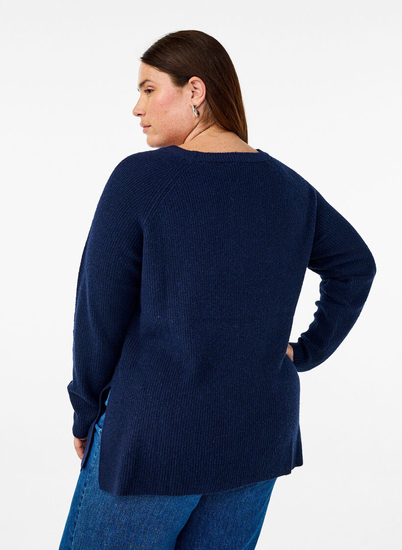 Dzianinowa bluzka z okraglym dekoltem, Naval Academy Mel., Model image number 1