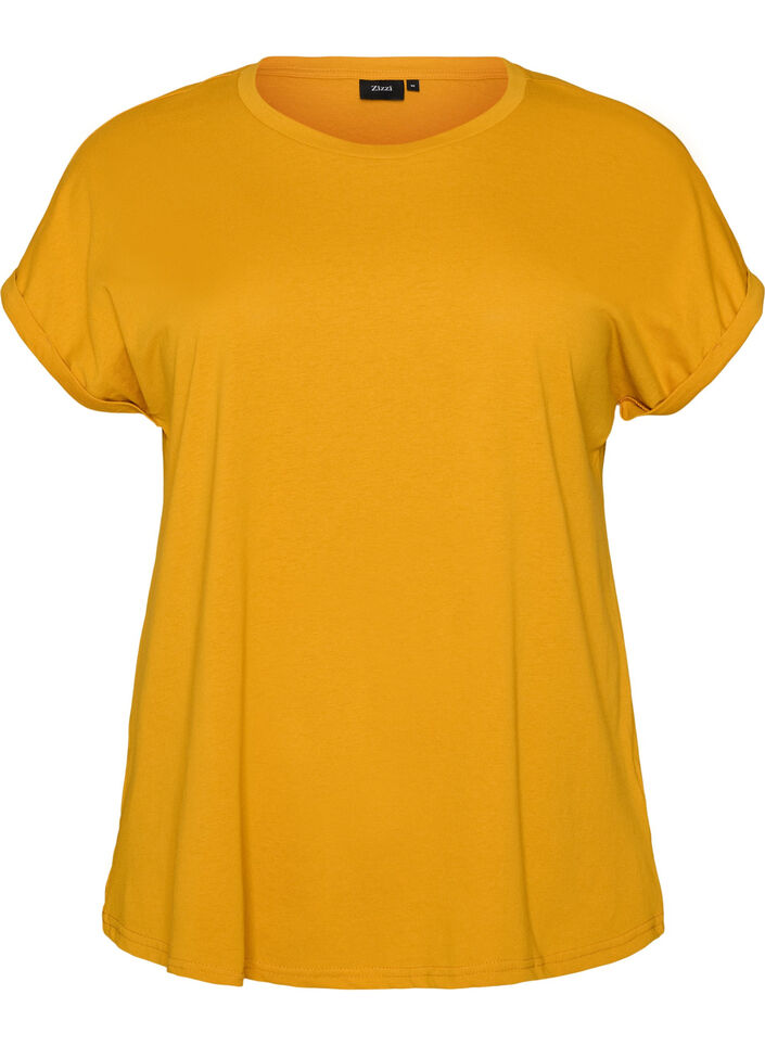 Koszulka z kr&oacute;tkimi rekawami wykonana z mieszanki bawelny, Ż&oacute;łty, Packshot image number 0