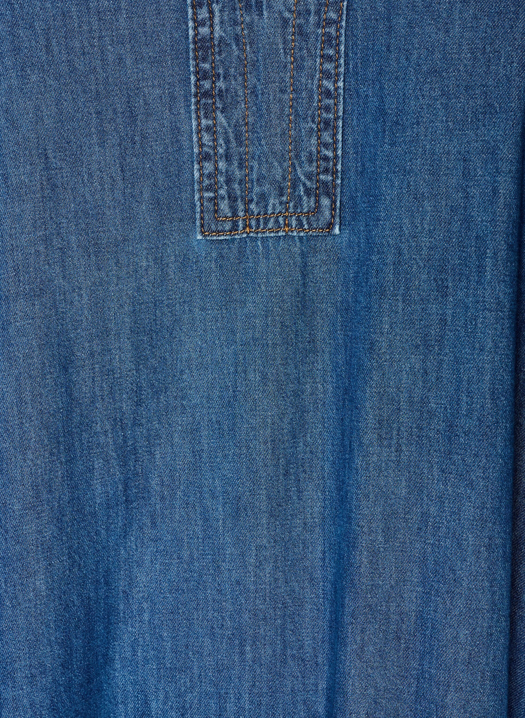 ZizziMaxi sukienka z odziezy jeansowej z falbankami, Niebieskie, Packshot image number 2
